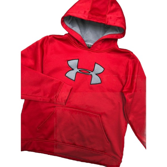 Under Armour Youth‎ Boys Large YL Hoodie Fleece Red - Picture 1 of 12